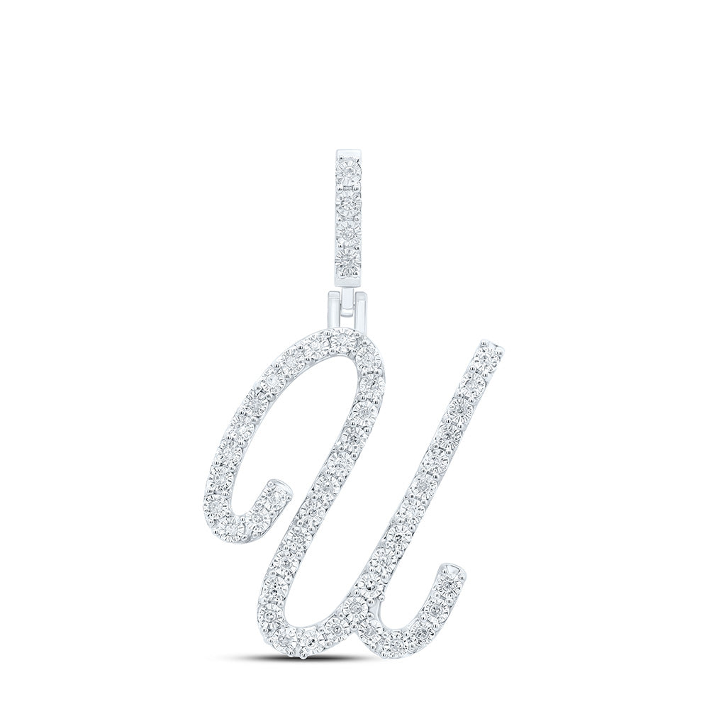 Sterling Silver Diamond Initial Pendant