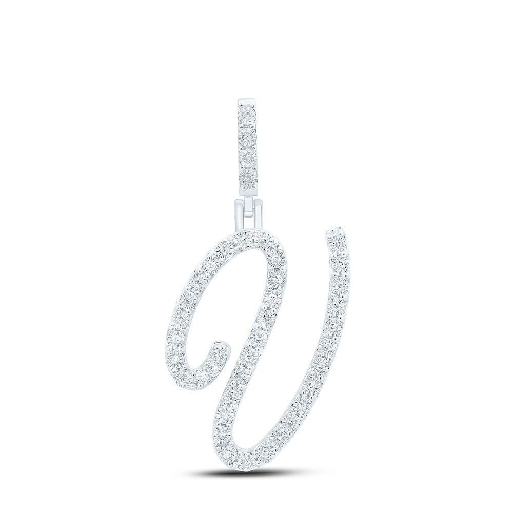 Sterling Silver Diamond Initial Pendant