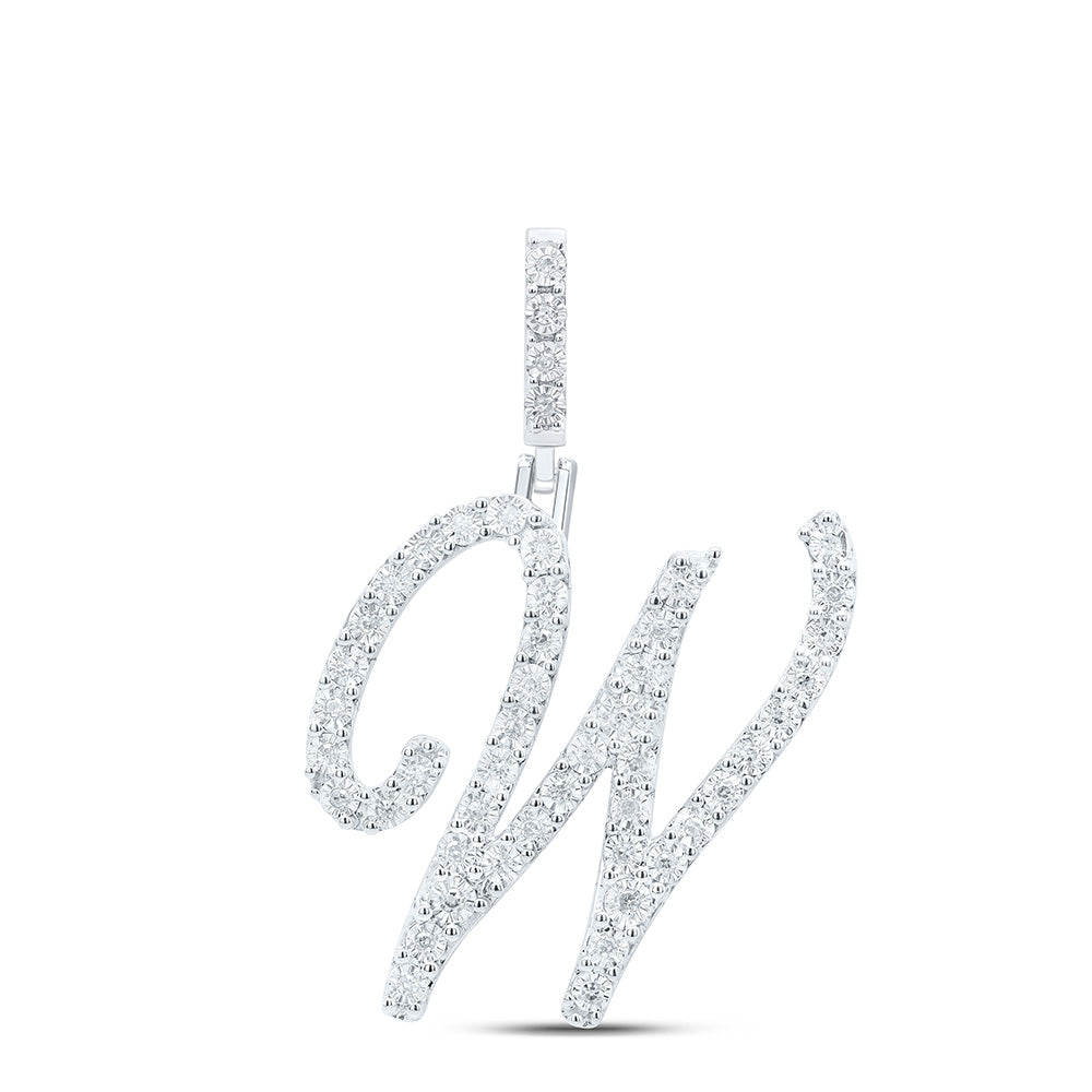 Sterling Silver Diamond Initial Pendant