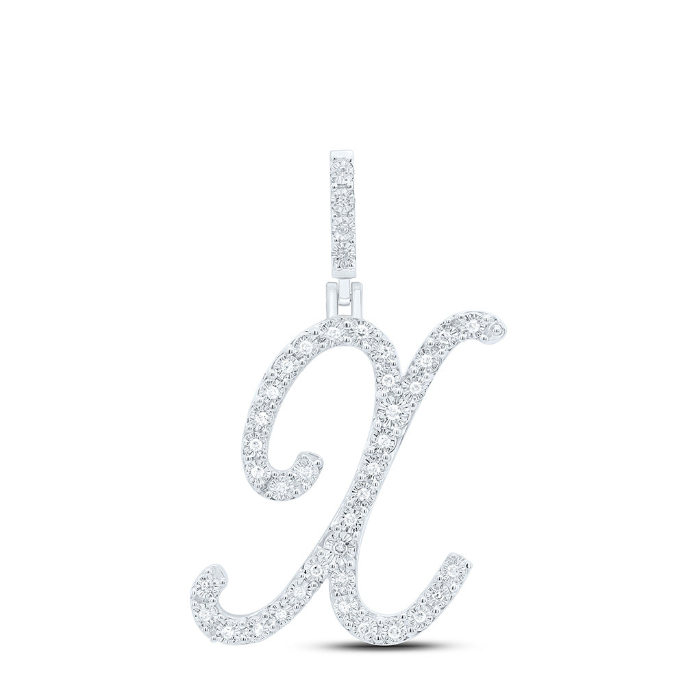 Sterling Silver Diamond Initial Pendant