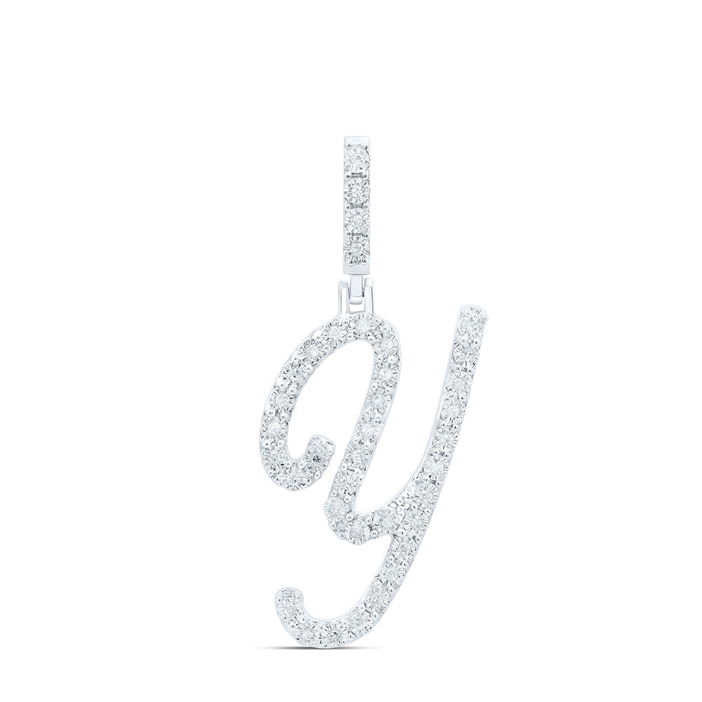 Sterling Silver Diamond Initial Pendant