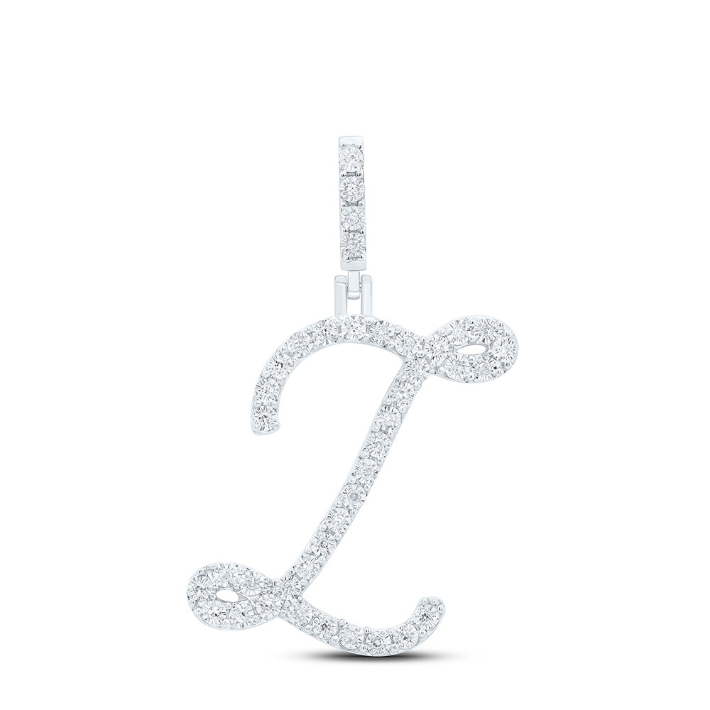 Sterling Silver Diamond Initial Pendant