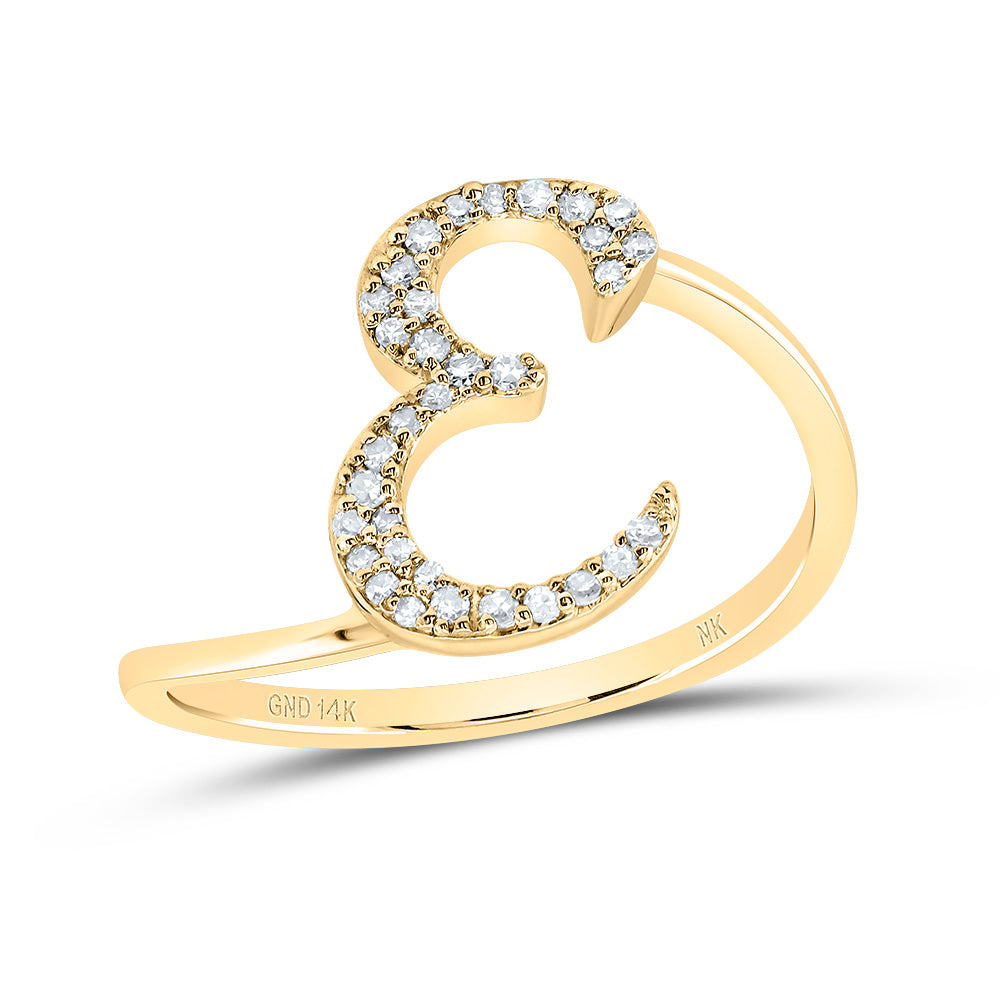 14kt Yellow Gold Diamond Initial Wedding Engagement Anniversary Ring