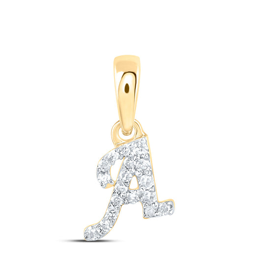 10kt Yellow Or White Gold Diamond Initial Pendant