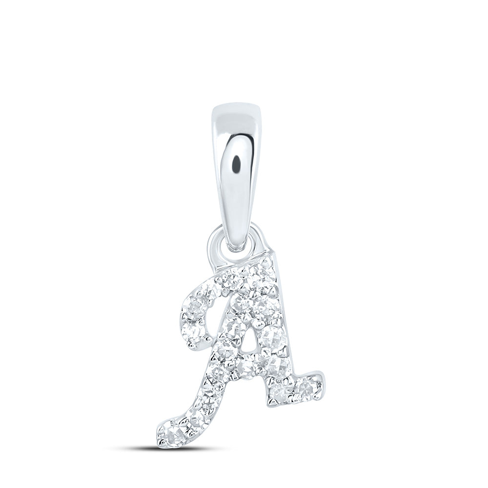 10kt Yellow Or White Gold Diamond Initial Pendant