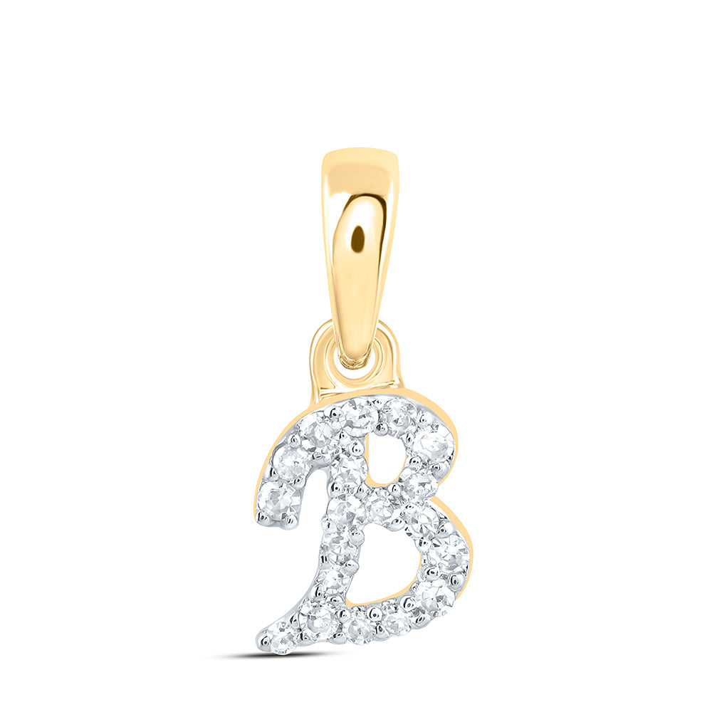10kt Yellow Or White Gold Diamond Initial Pendant