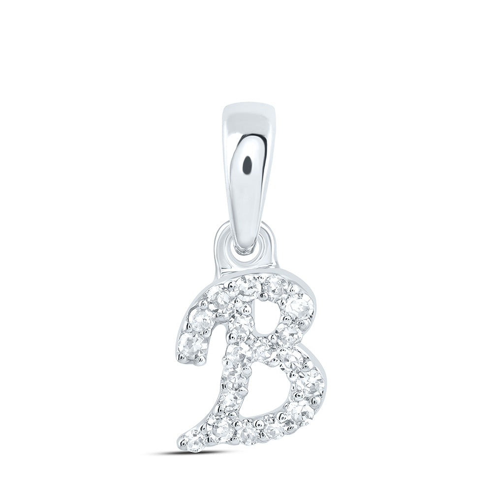 10kt Yellow Or White Gold Diamond Initial Pendant