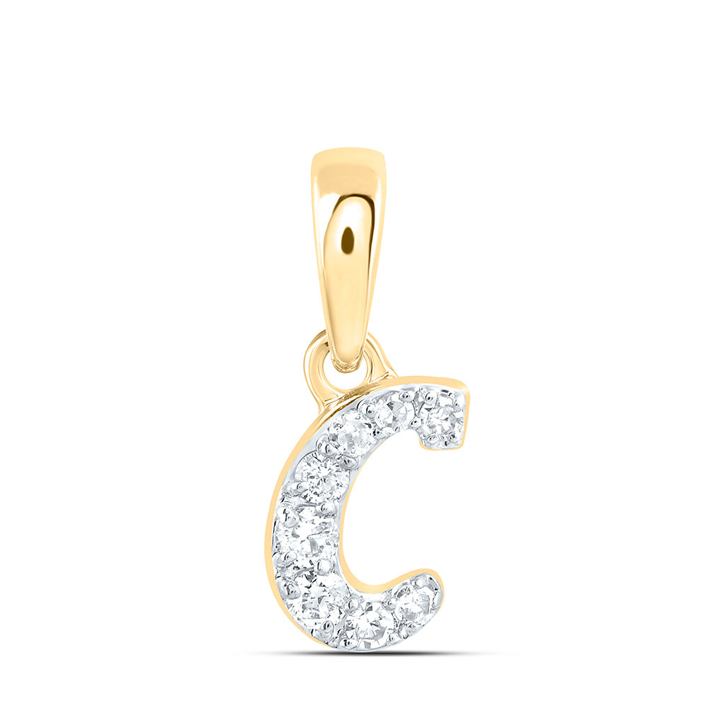 10kt Yellow Or White Gold Diamond Initial Pendant