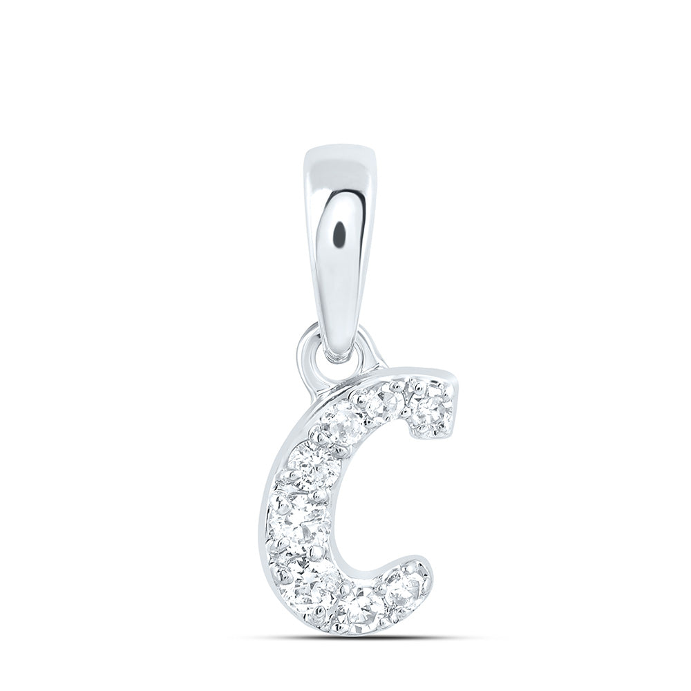 10kt Yellow Or White Gold Diamond Initial Pendant