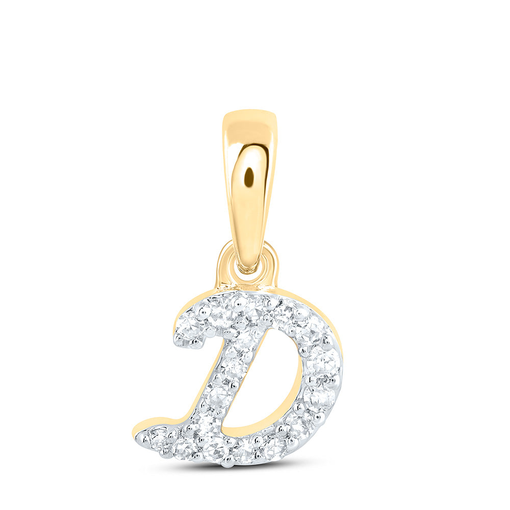 10kt Yellow Or White Gold Diamond Initial Pendant