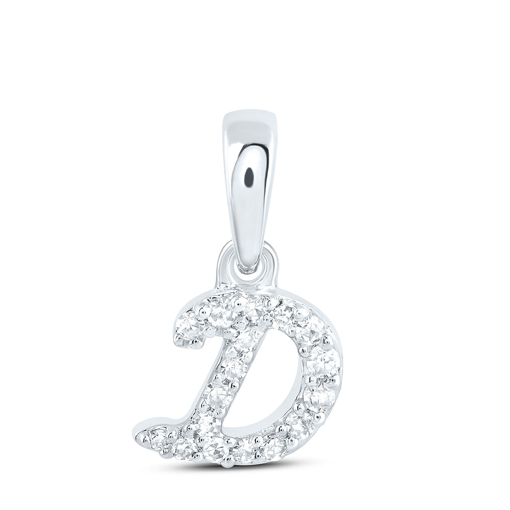 10kt Yellow Or White Gold Diamond Initial Pendant