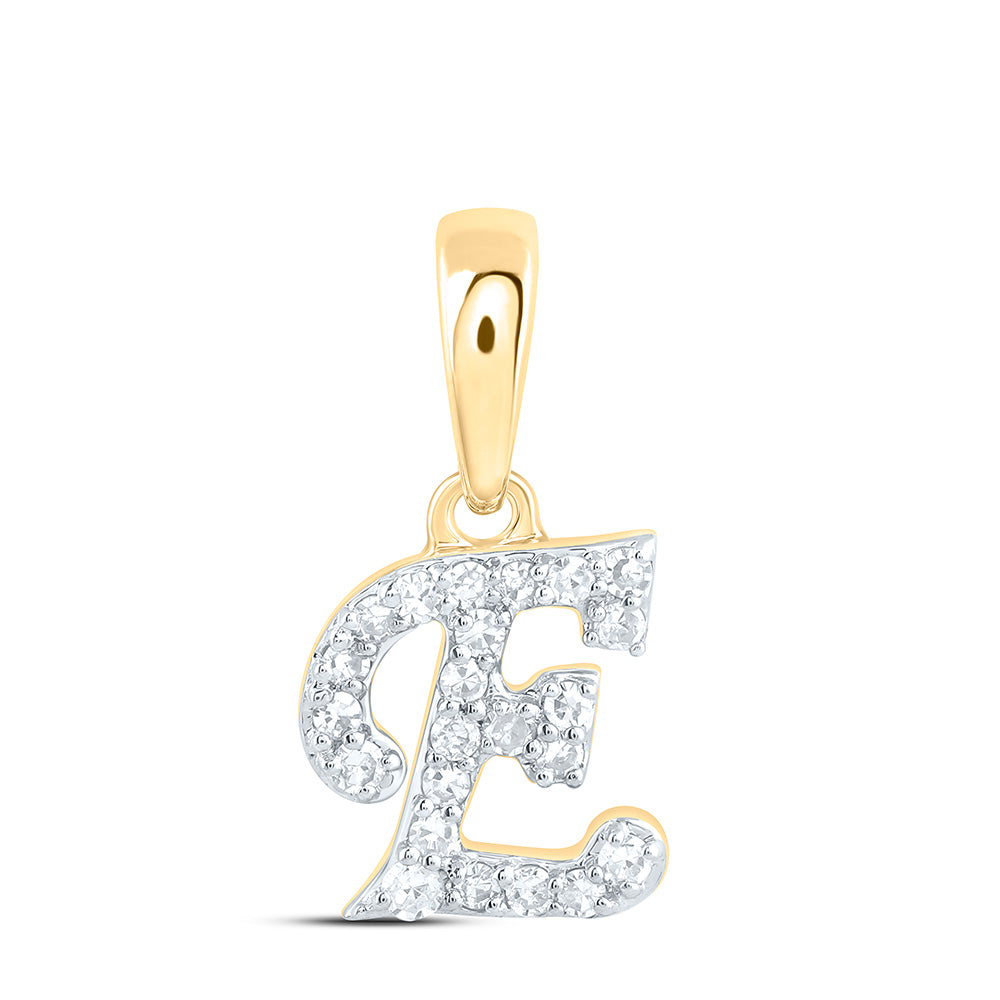 10kt Yellow Or White Gold Diamond Initial Pendant