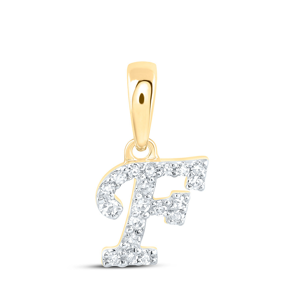 10kt Yellow Or White Gold Diamond Initial Pendant