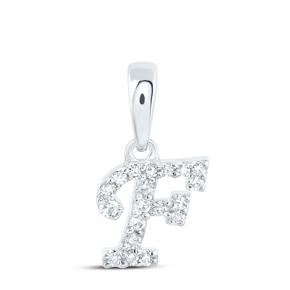 10kt Yellow Or White Gold Diamond Initial Pendant