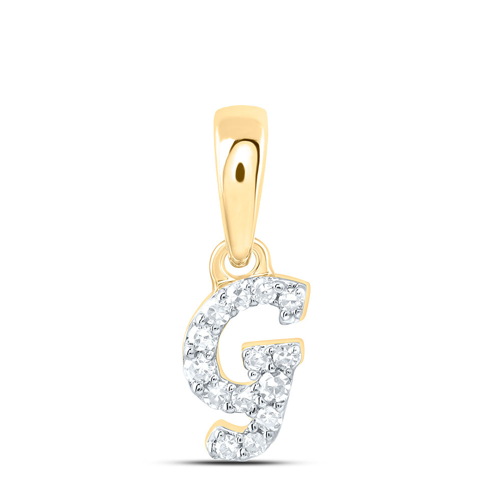 10kt Yellow Or White Gold Diamond Initial Pendant