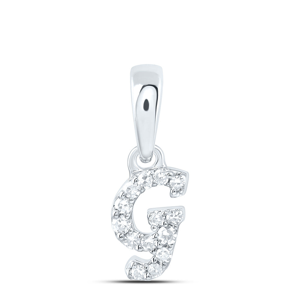 10kt Yellow Or White Gold Diamond Initial Pendant