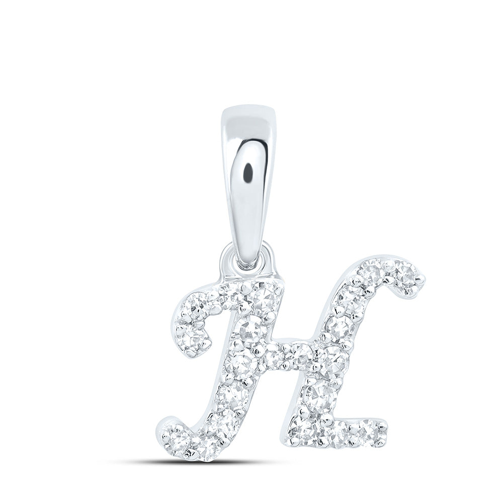10kt Yellow Or White Gold Diamond Initial Pendant