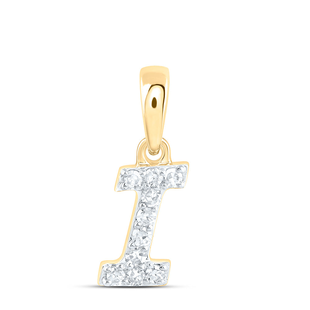 10kt Yellow Or White Gold Diamond Initial Pendant