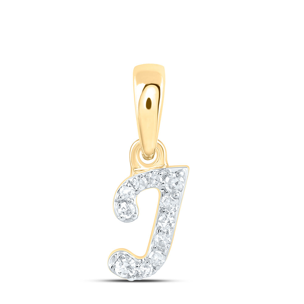 10kt Yellow Or White Gold Diamond Initial Pendant