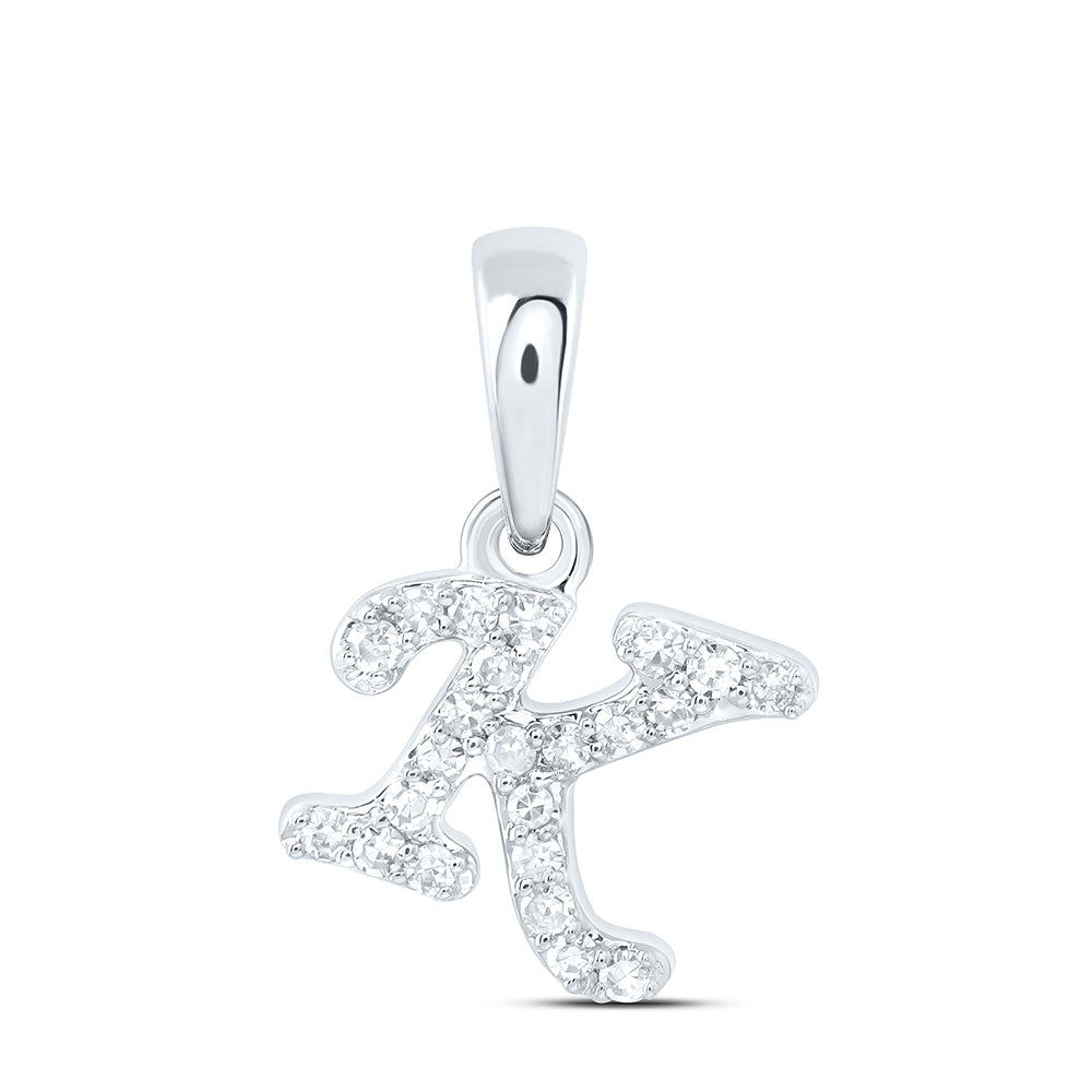 10kt Yellow Or White Gold Diamond Initial Pendant