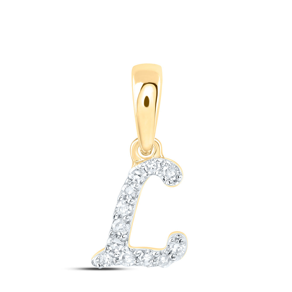 10kt Yellow Or White Gold Diamond Initial Pendant
