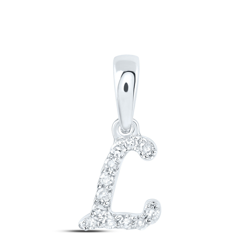 10kt Yellow Or White Gold Diamond Initial Pendant