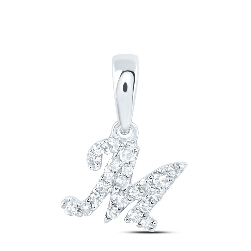 10kt Yellow Or White Gold Diamond Initial Pendant
