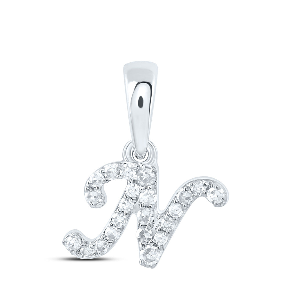 10kt Yellow Or White Gold Diamond Initial Pendant