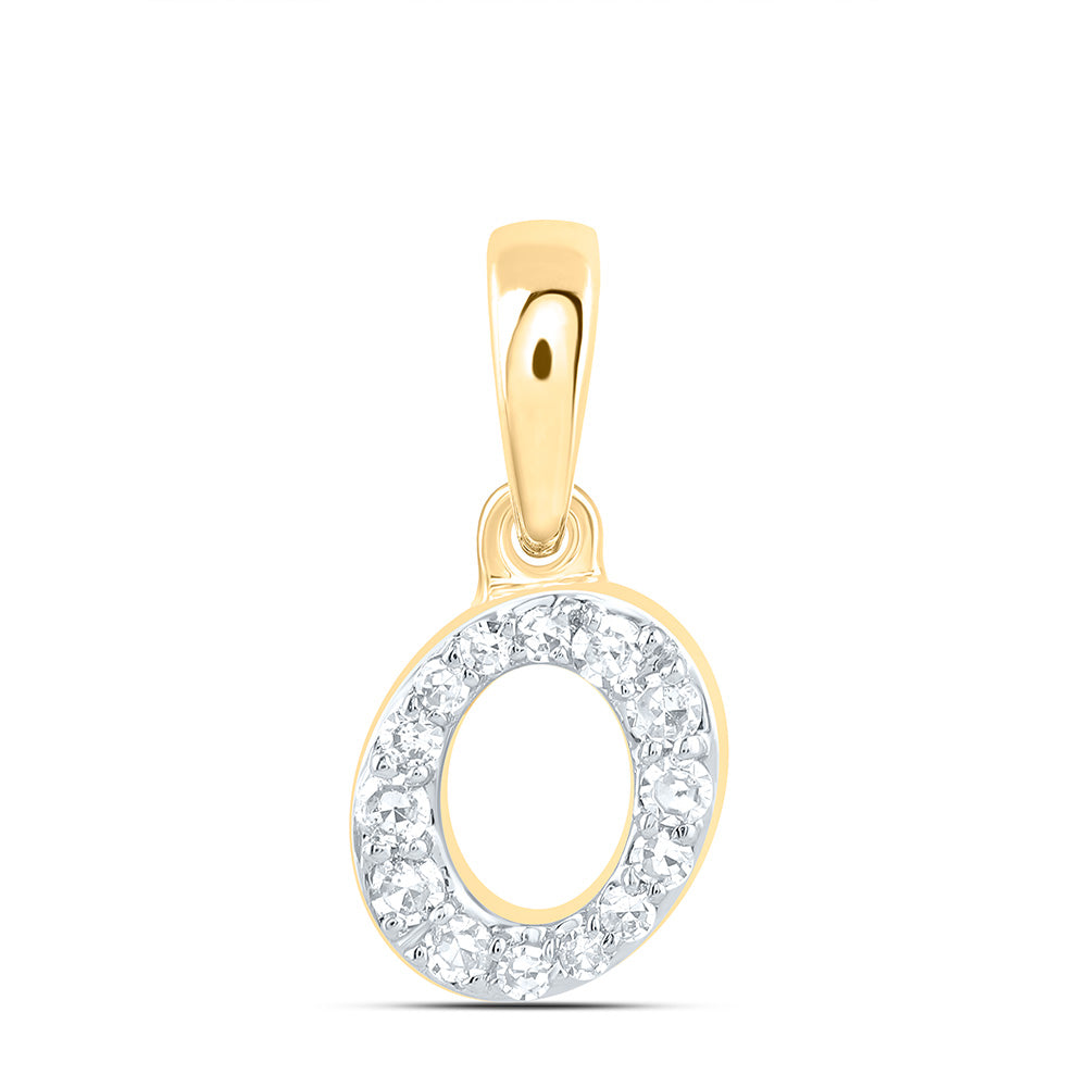 10kt Yellow Or White Gold Diamond Initial Pendant