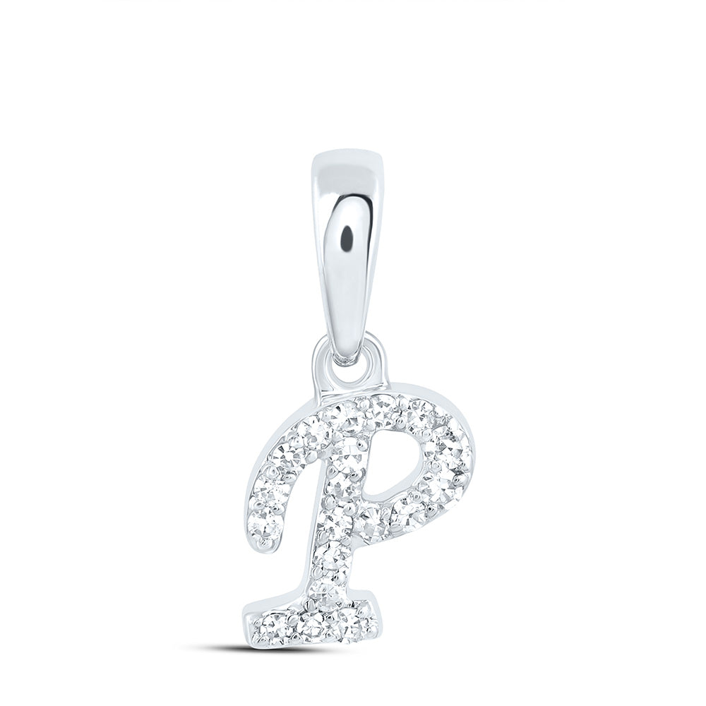 10kt Yellow Or White Gold Diamond Initial Pendant