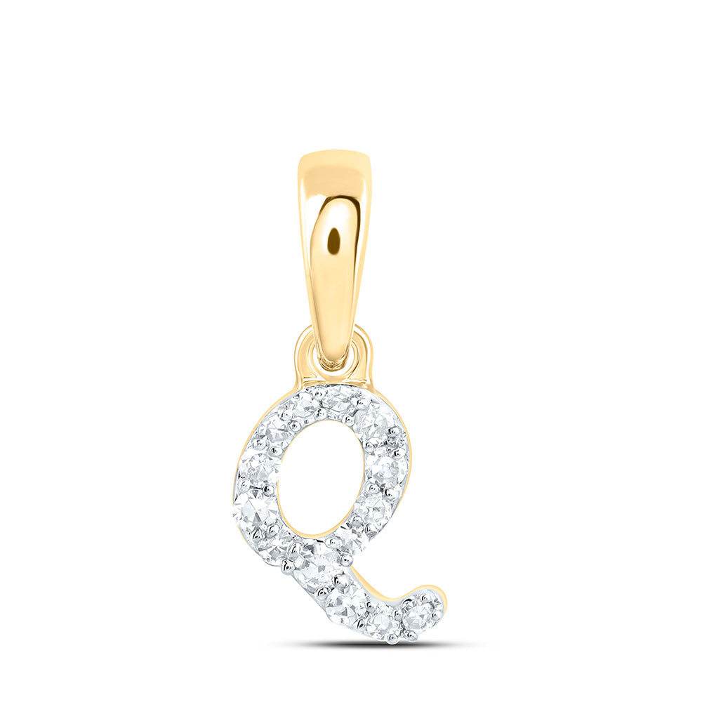 10kt Yellow Or White Gold Diamond Initial Pendant