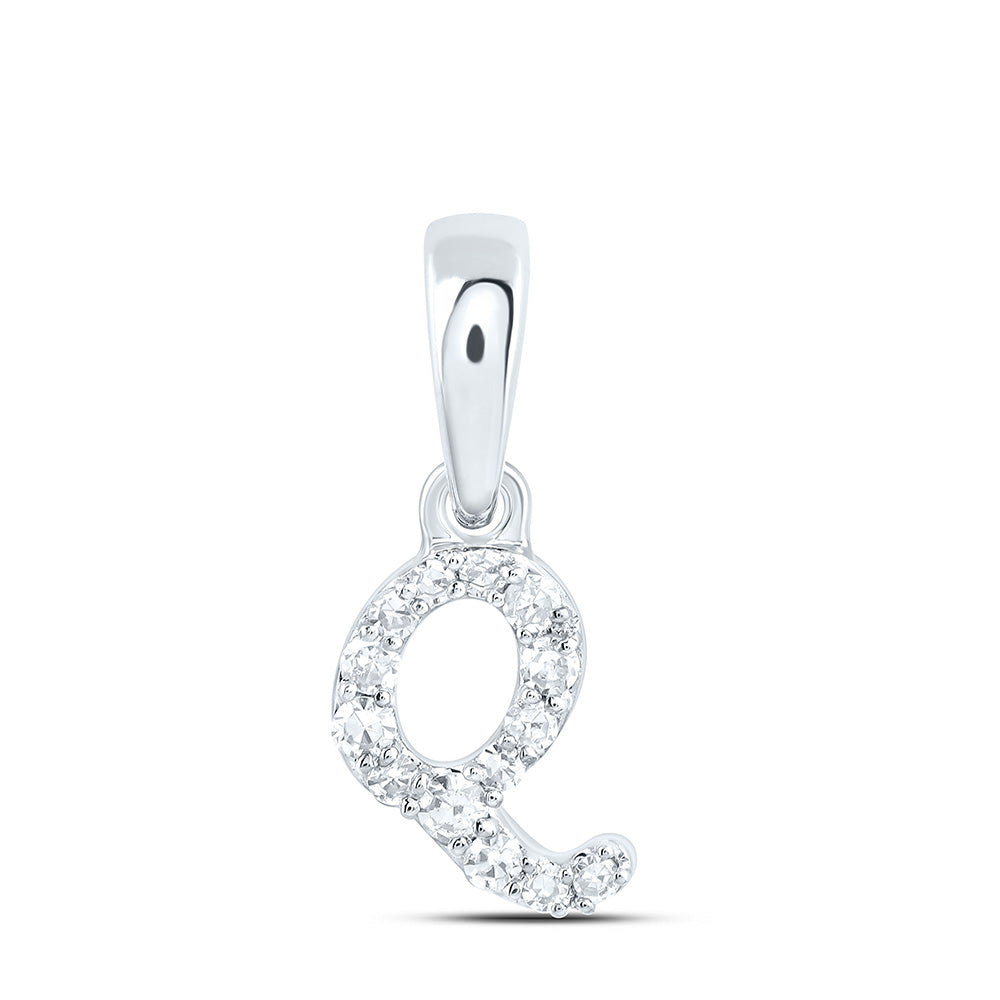 10kt Yellow Or White Gold Diamond Initial Pendant