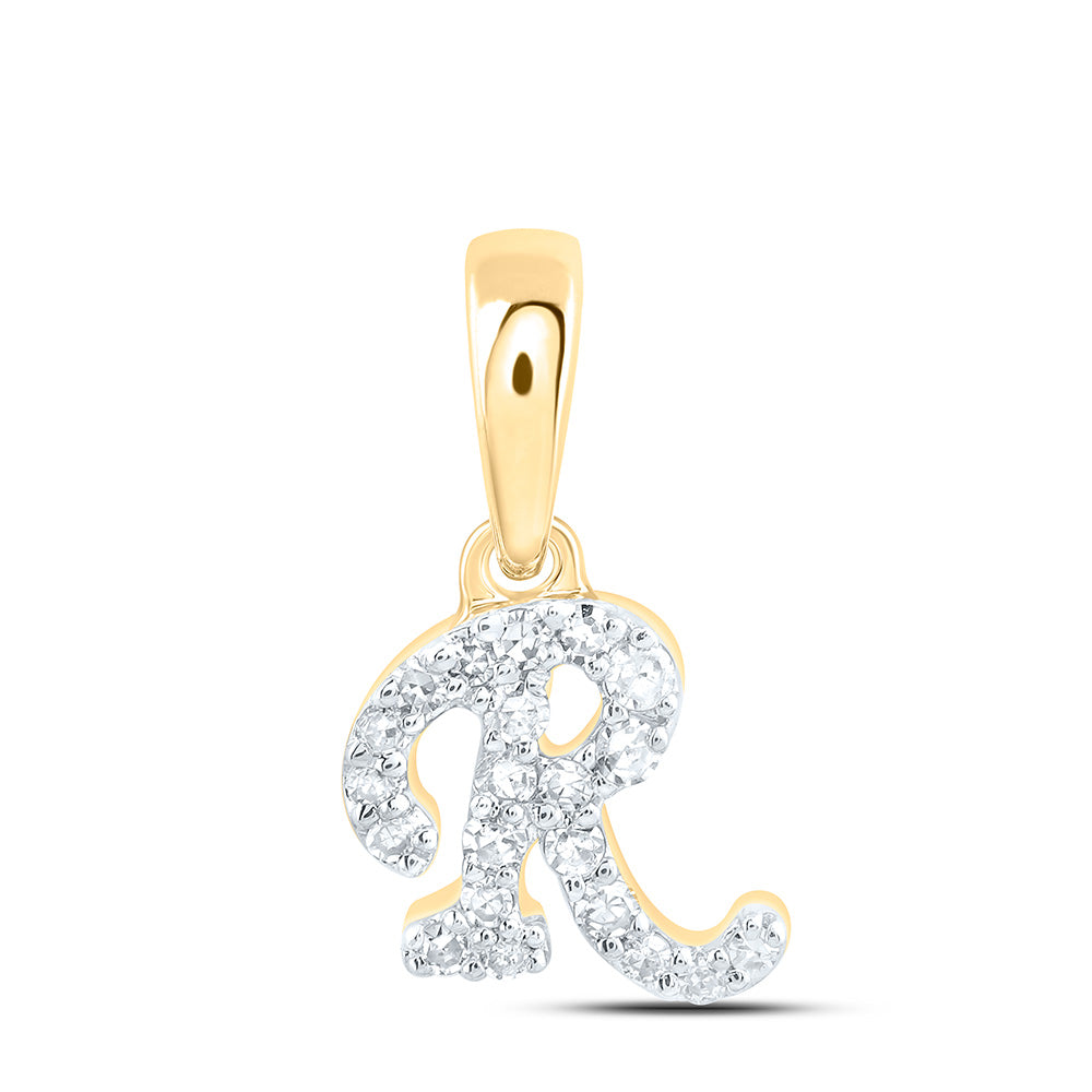 10kt Yellow Or White Gold Diamond Initial Pendant