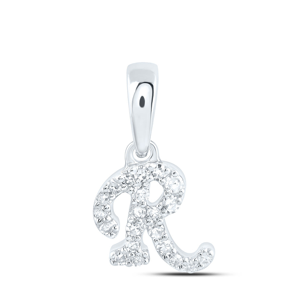 10kt Yellow Or White Gold Diamond Initial Pendant