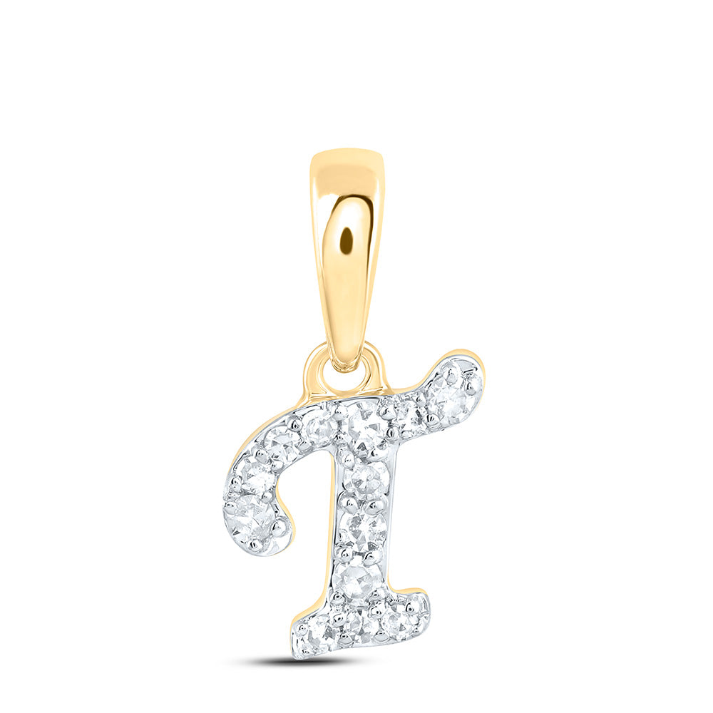 10kt Yellow Or White Gold Diamond Initial Pendant