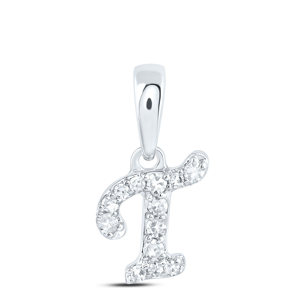 10kt Yellow Or White Gold Diamond Initial Pendant
