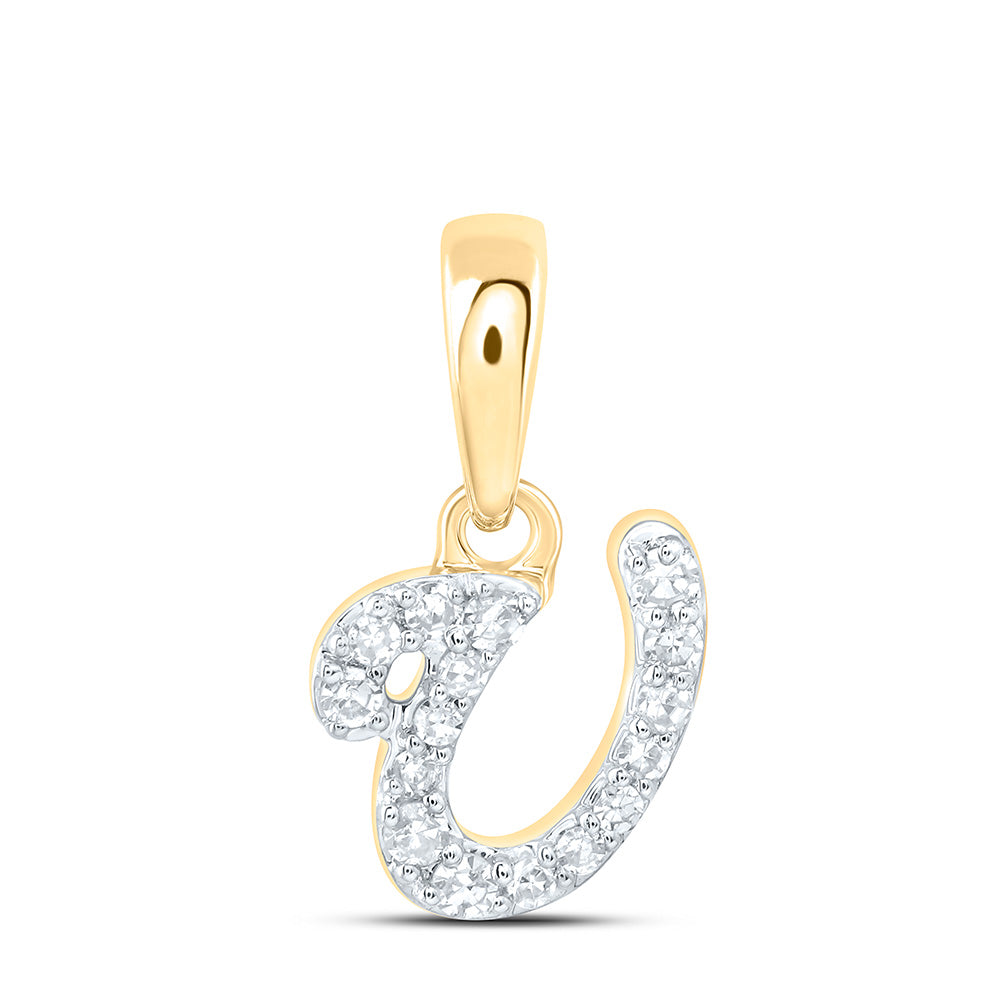 10kt Yellow Or White Gold Diamond Initial Pendant