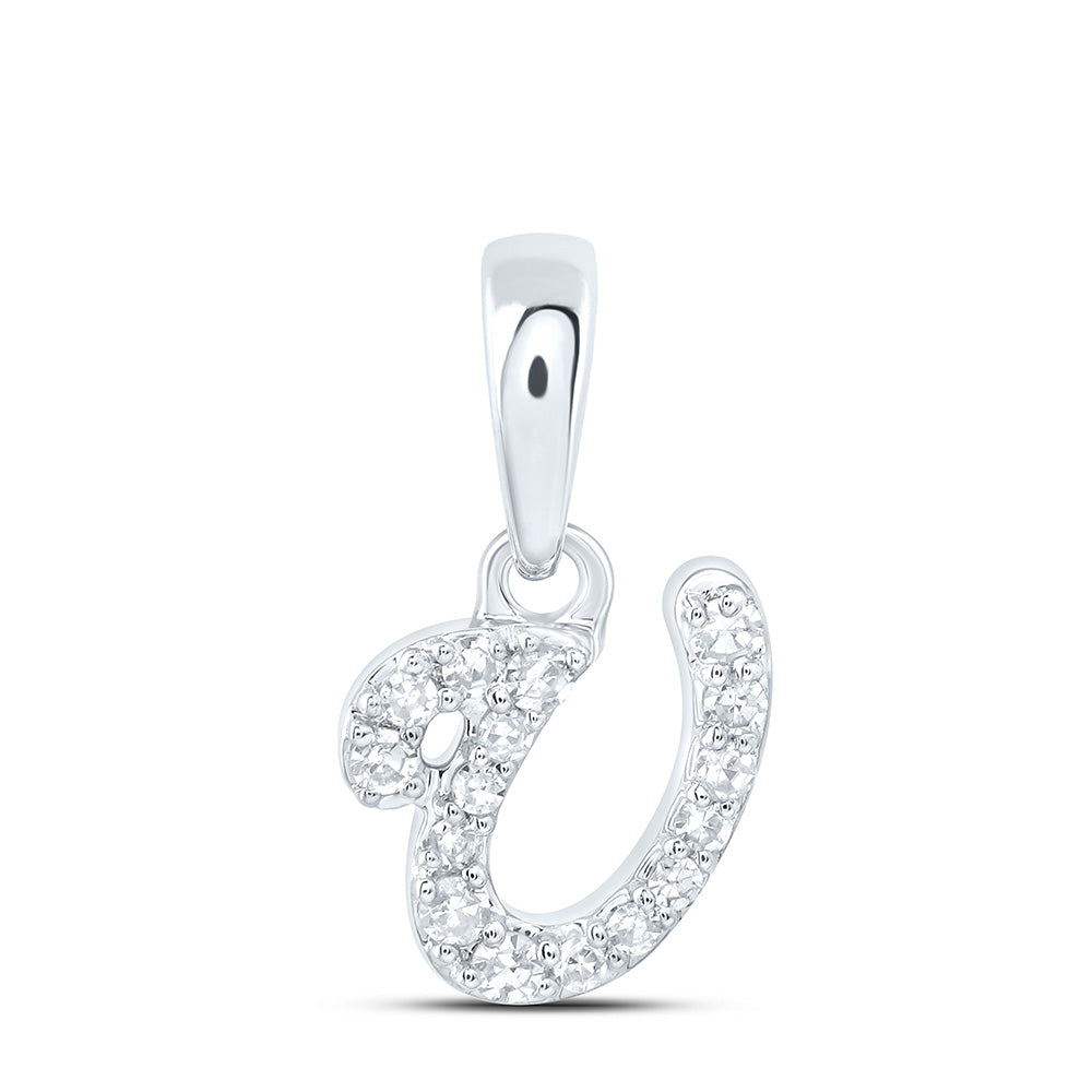 10kt Yellow Or White Gold Diamond Initial Pendant