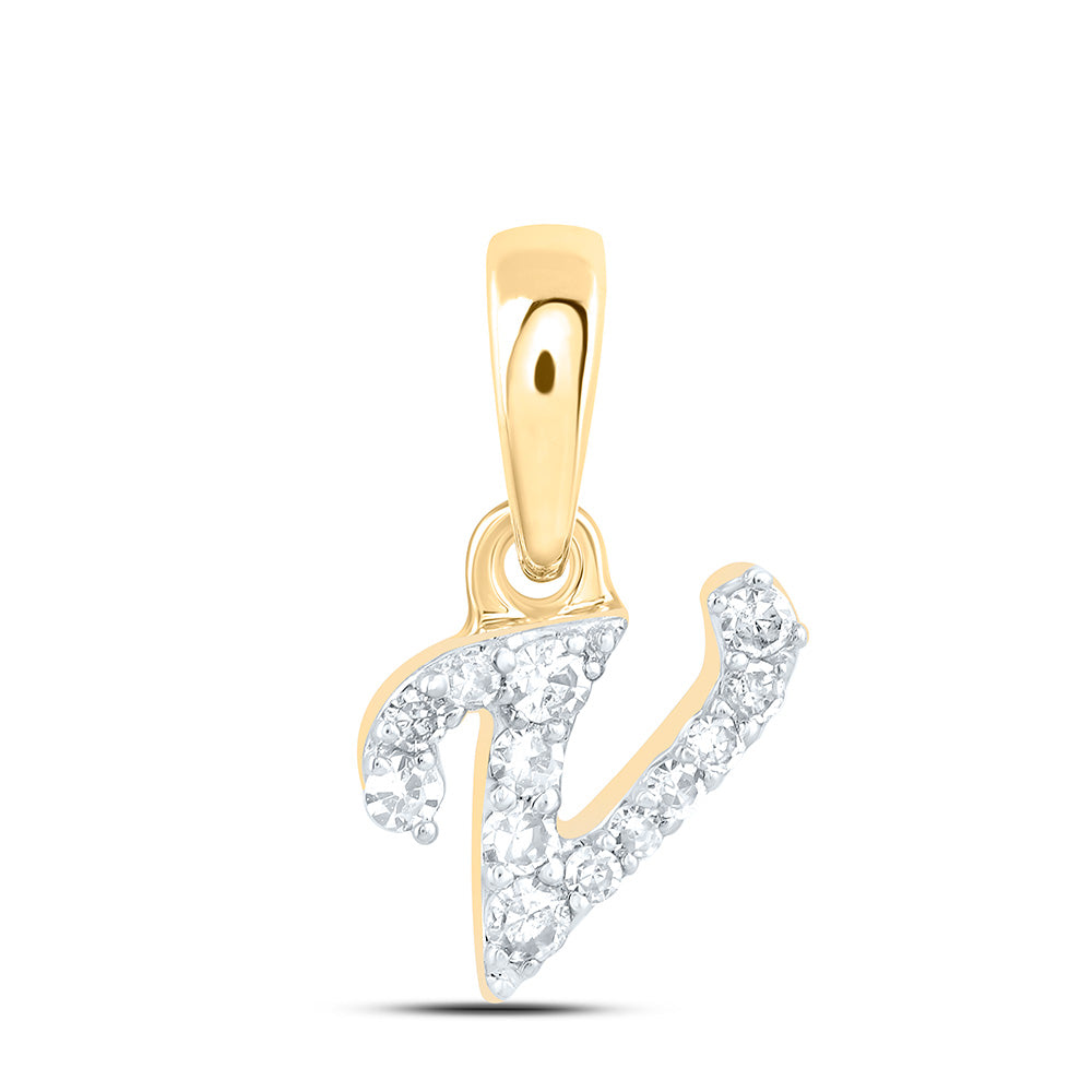 10kt Yellow Or White Gold Diamond Initial Pendant