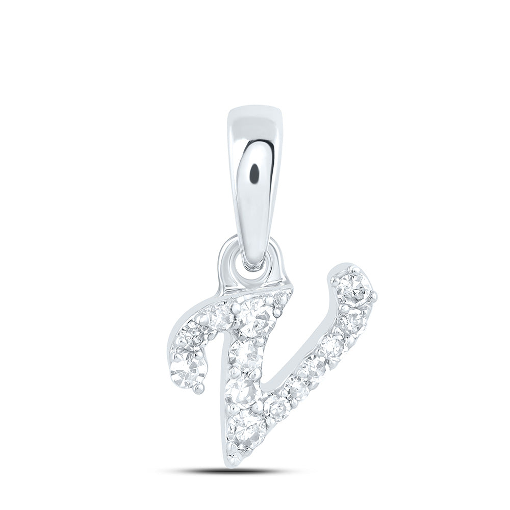10kt Yellow Or White Gold Diamond Initial Pendant