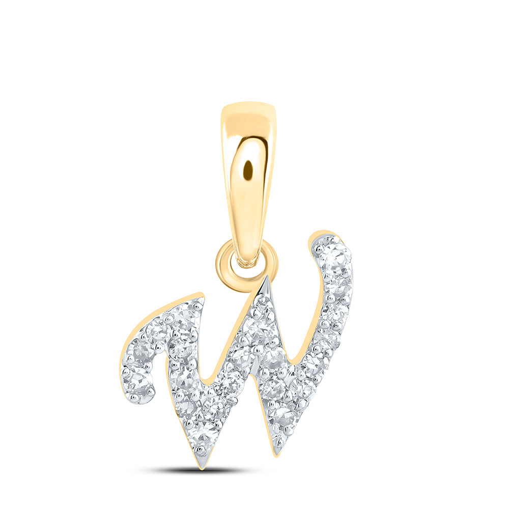 10kt Yellow Or White Gold Diamond Initial Pendant
