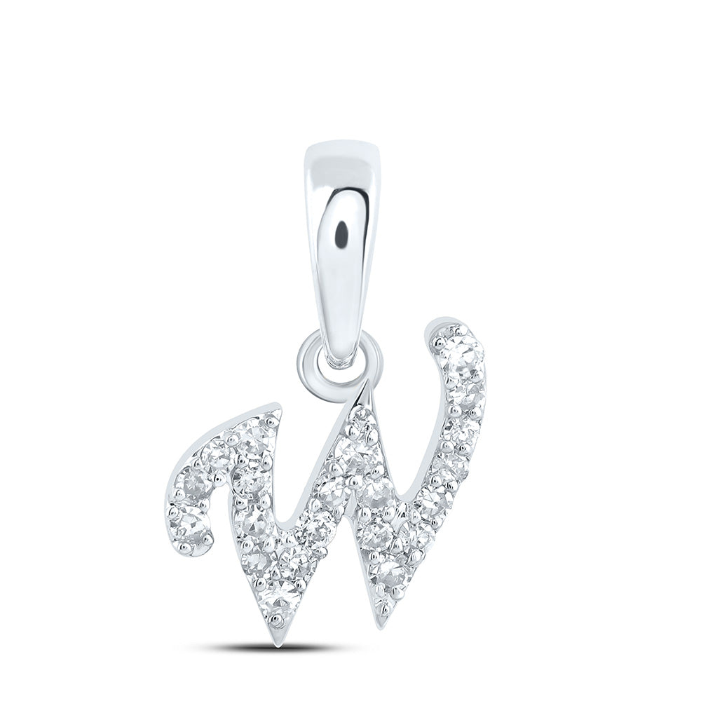 10kt Yellow Or White Gold Diamond Initial Pendant