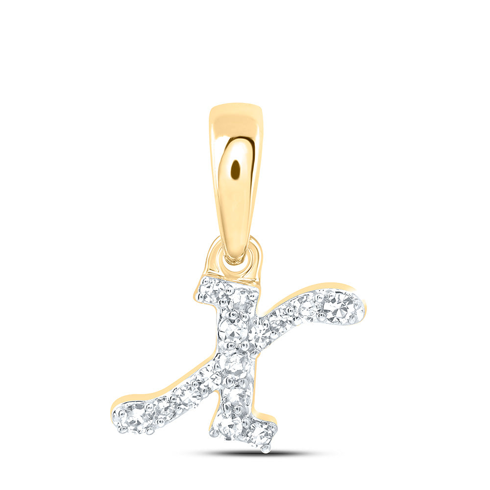10kt Yellow Or White Gold Diamond Initial Pendant