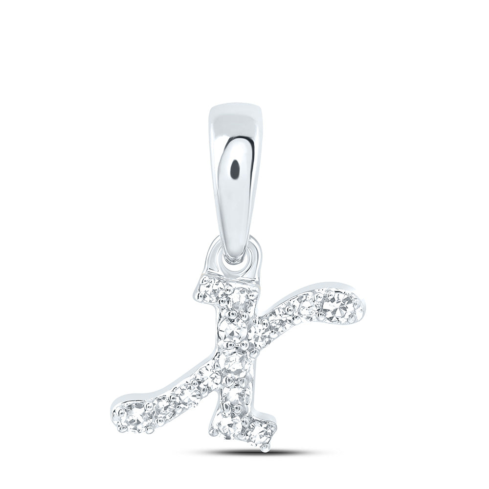 10kt Yellow Or White Gold Diamond Initial Pendant