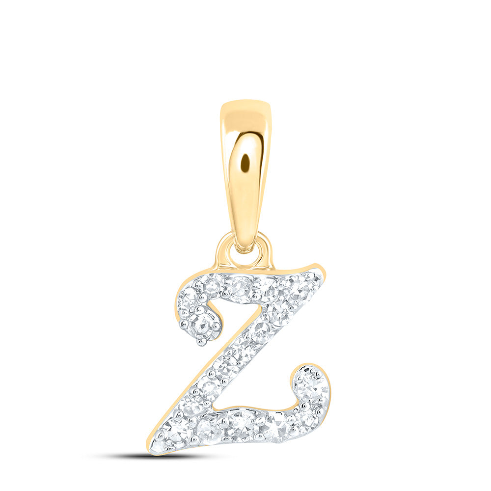 10kt Yellow Or White Gold Diamond Initial Pendant