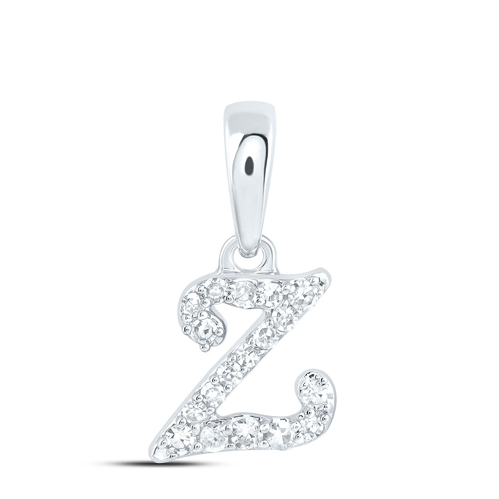 10kt Yellow Or White Gold Diamond Initial Pendant