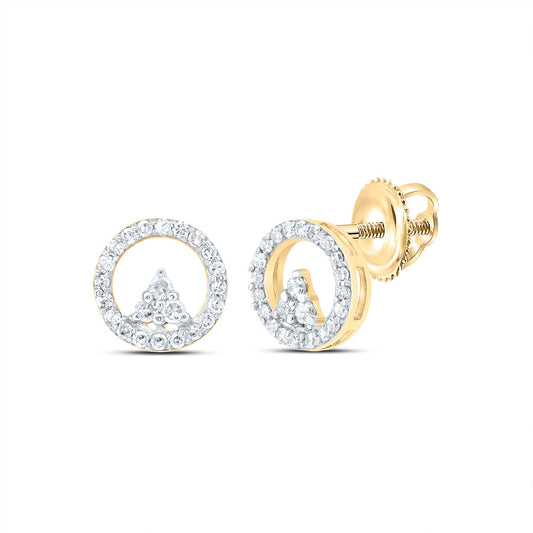 10kt Yellow Gold 1/6 Cttw Diamond Round Stud Earring