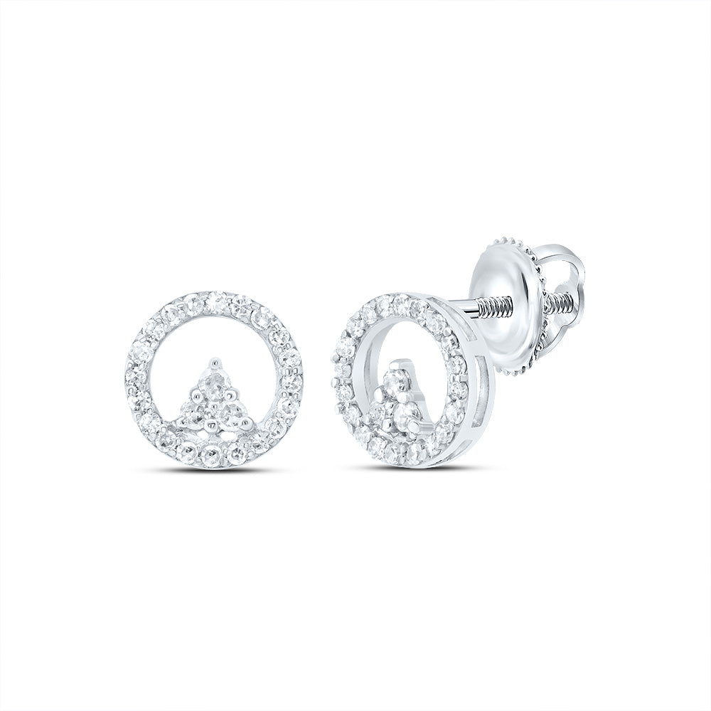 10kt White Gold 1/6 Cttw Diamond Round Stud Earring