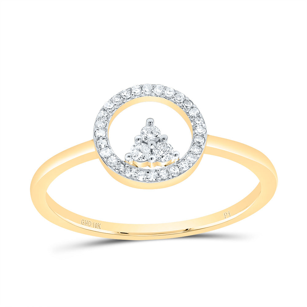 10kt Yellow Gold 1/8 Cttw Diamond Round Wedding Engagement Anniversary Ring, Women Size: 5-9