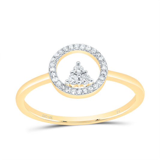 10kt Yellow Gold 1/8 Cttw Diamond Round Wedding Engagement Anniversary Ring, Women Size: 5-9